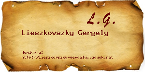 Lieszkovszky Gergely névjegykártya