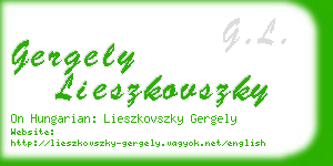 gergely lieszkovszky business card